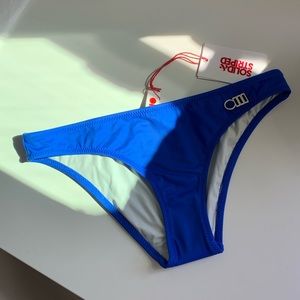 SOLID & STRIPED Blue Zoey Bikini Bottoms Small